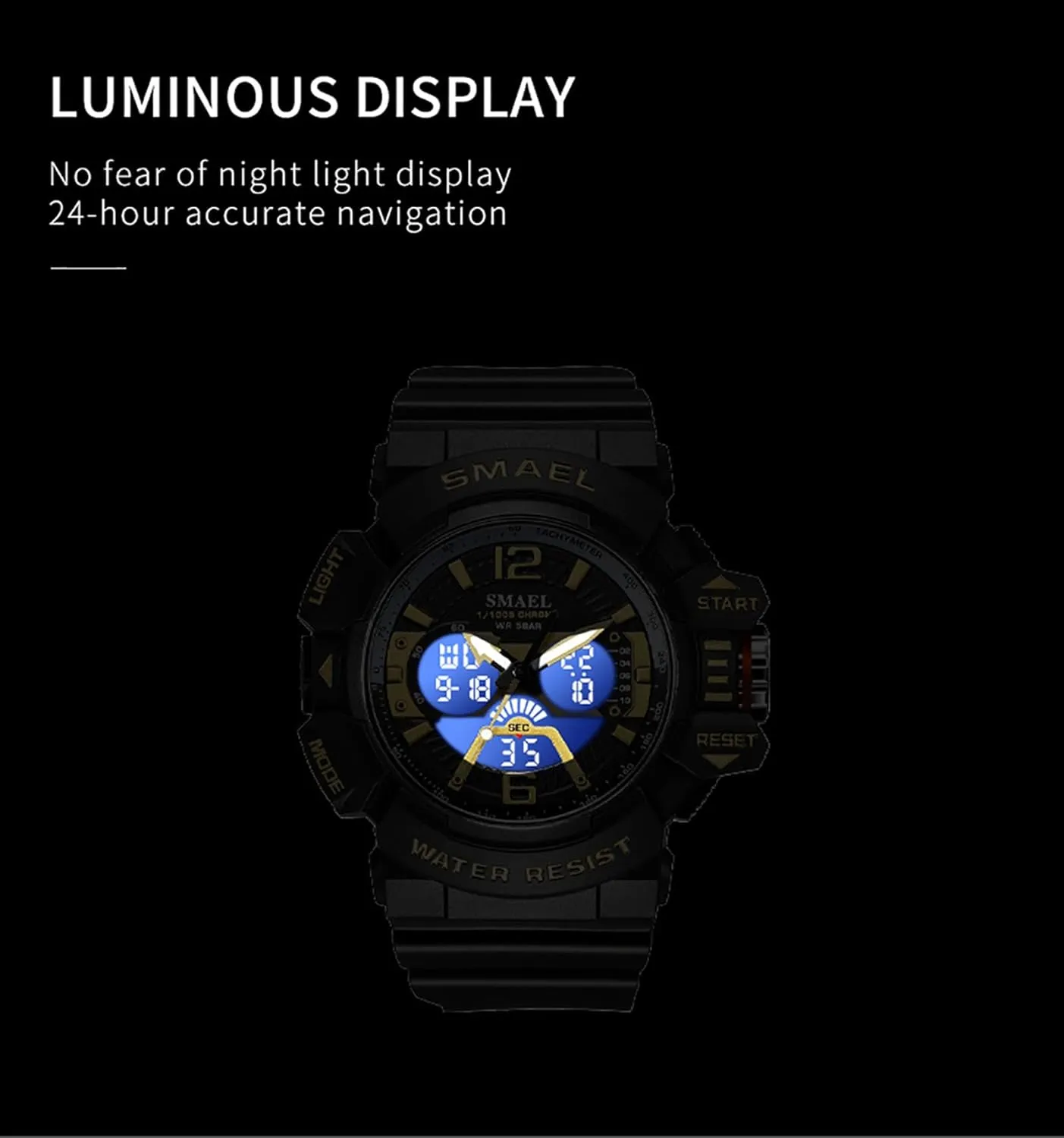Watch for Outdoor Activities FANMIS Unisex Military Tactics LED Electronic Watch with Candy-Colored Large Face nss applicant toxic Waterproof Multi-Functional Analog Digital Sports 