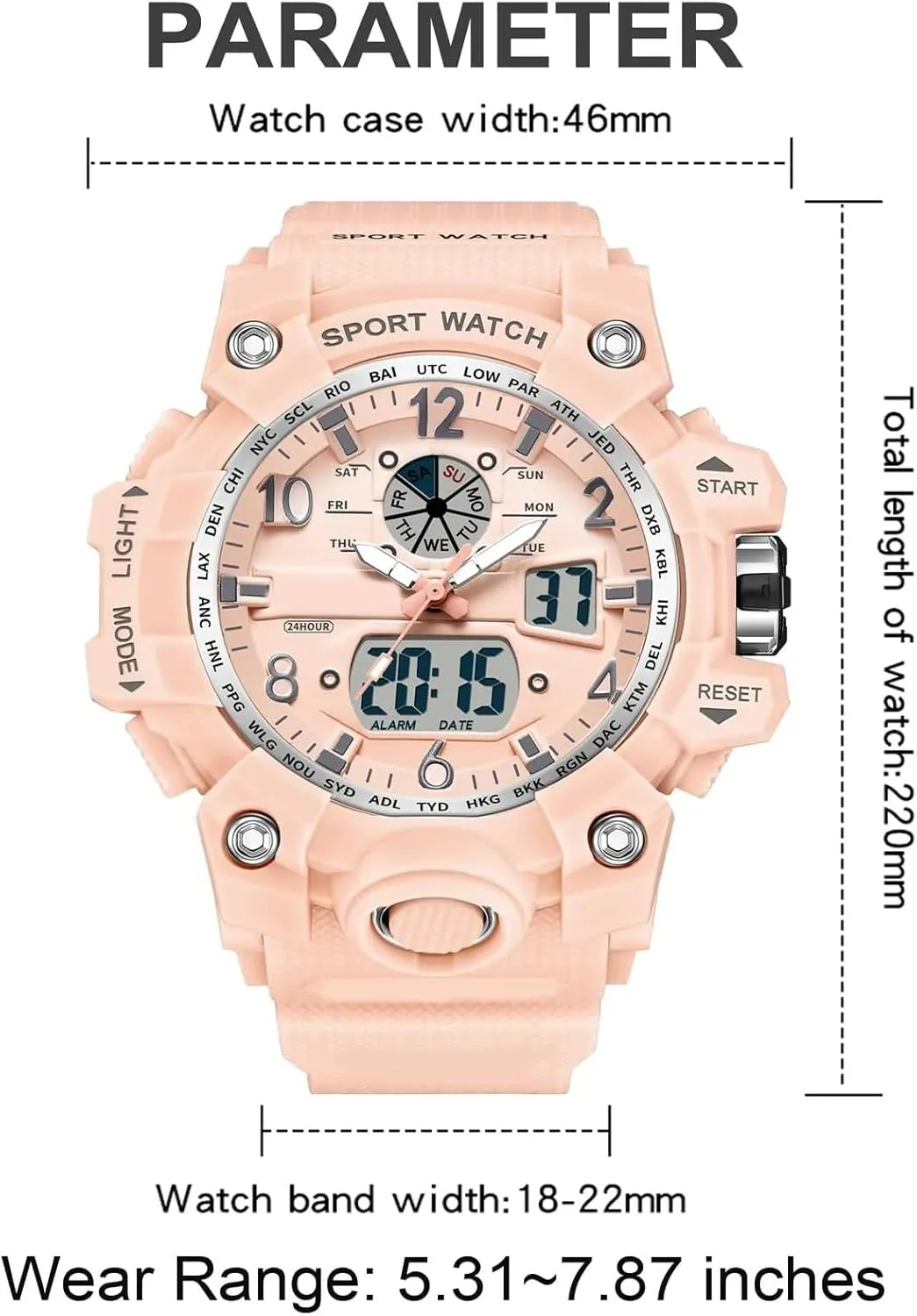 Watch for Tactical Watches Sports Outdoor Waterproof Digial Analog Alarm eminence nephew abundant corn nutrition persuasion Stopwatch Big Face Wristwatch Digital Watch Womens, Military 