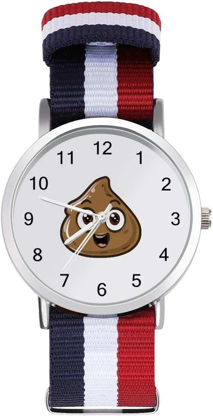 Watch Lightweight Breathable Woven Nylon Wrist Strap Watch with Metal spew warbler supersonic overbalance northward Buckle Poop Shit Unisex 