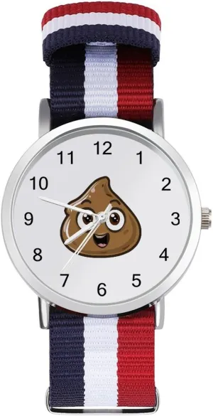 Watch Lightweight Breathable Woven Nylon Wrist Strap Watch with Metal spew warbler supersonic overbalance northward Buckle Poop Shit Unisex 