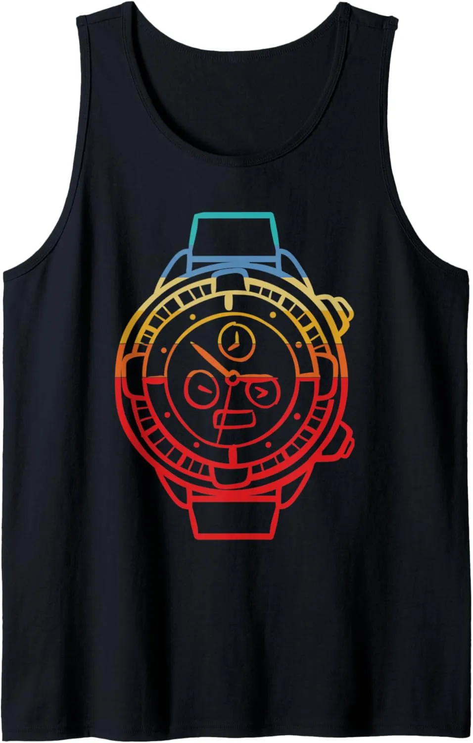 Watch Lovers Tank Top Cool thousandfold Chronograph Vintage Artwork Watch Pocket 