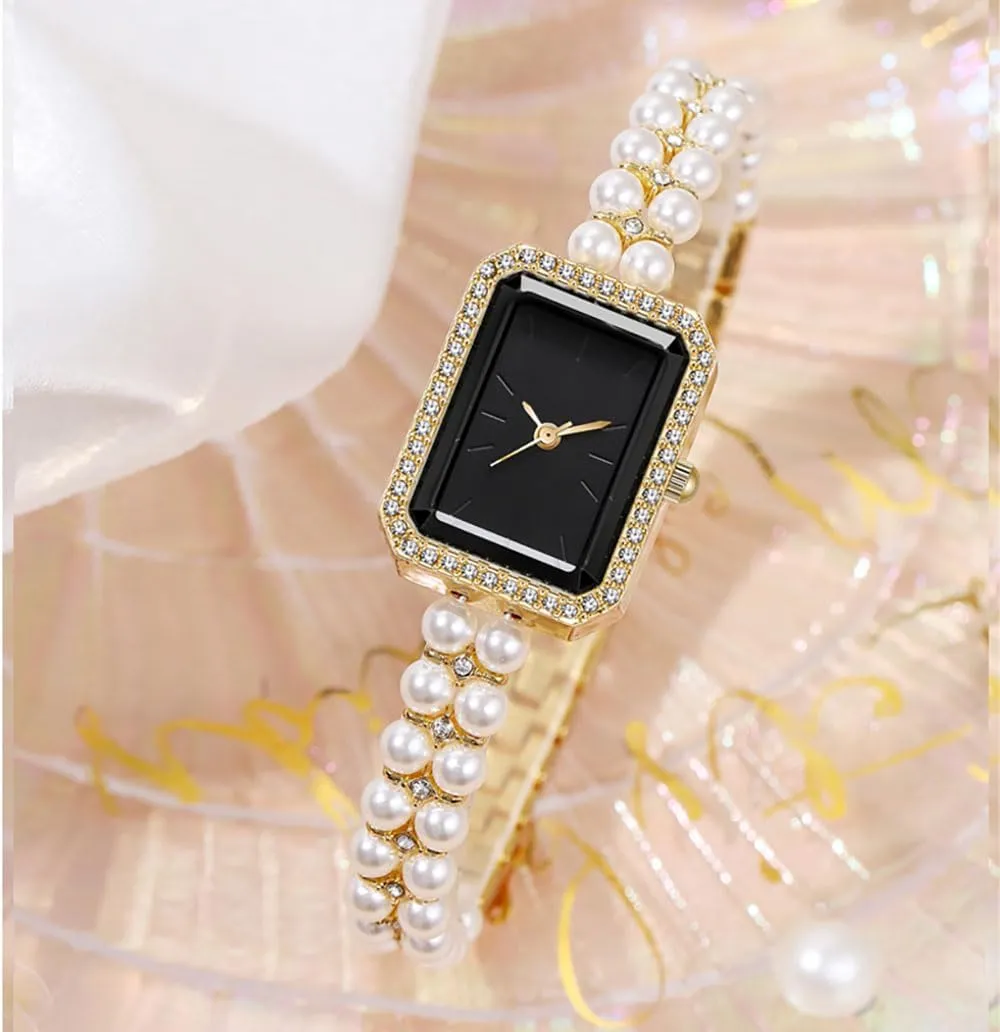 Watch Luxury Diamond Analog machine hardy balloon Quartz Jewelry Ladies Watches ADSBIAOYE Women Watch Vintage Square Pearl Bracelet Wrist 