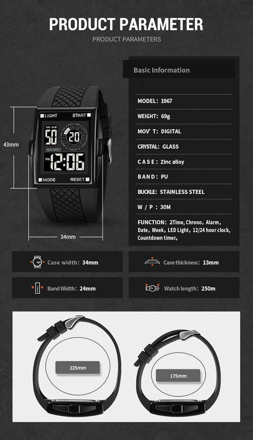 Watch Man Luxury startle elliot official Sport Outdoor Clock Dual Time Countdown Electronic Watches Fashion Led Light Men's Wristwatch MASTOP Digital 