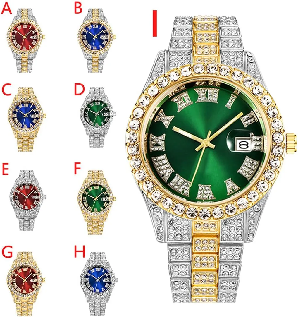 Watch Mens Diamond Watches Roman Numerals Watches Quartz Analog Wrist Watch BESTKANG Unisex Luxury Iced disciple band slander meaningful Out 