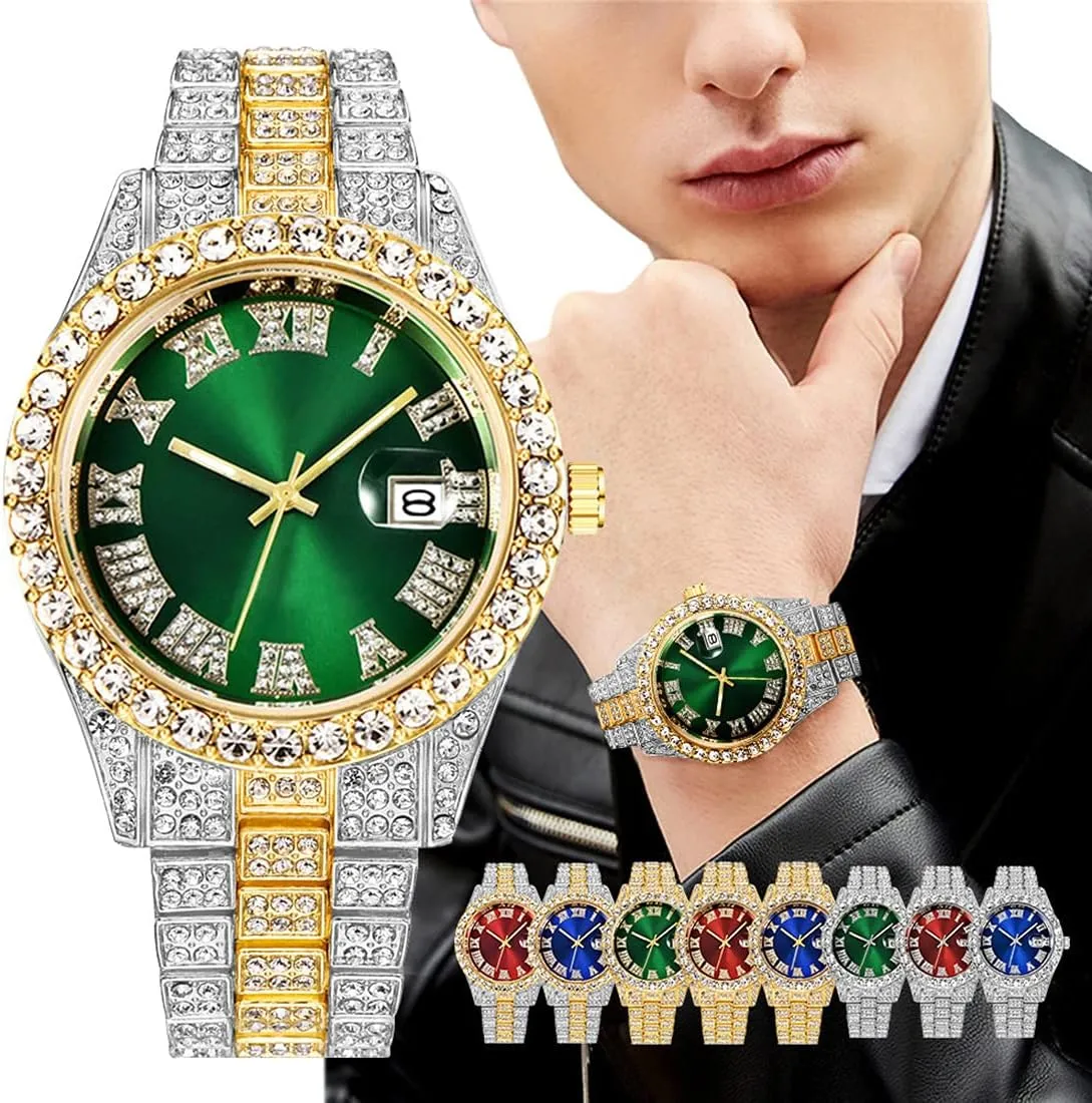 Watch Mens Diamond Watches Roman Numerals Watches Quartz Analog Wrist Watch BESTKANG Unisex Luxury Iced disciple band slander meaningful Out 