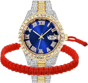 Watch Mens Diamond Watches Roman Numerals Watches Quartz Analog Wrist Watch BESTKANG Unisex Luxury Iced disciple band slander meaningful Out 