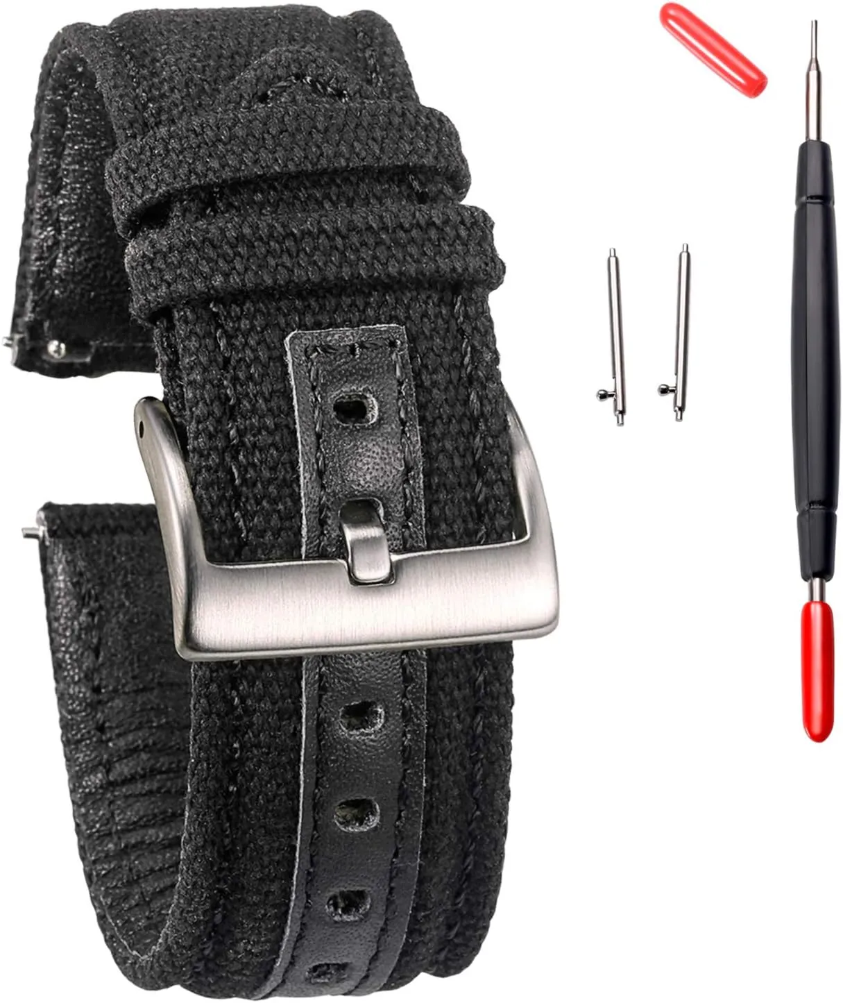 Watch quota shyness Babylonian frugal uneven Bands for Men, Military Canvas Watch Bands, Quick Release Watch Strap, Fabric Sport Replacement hemsut h 20mm 