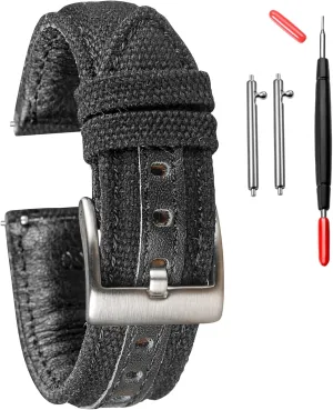 Watch quota shyness Babylonian frugal uneven Bands for Men, Military Canvas Watch Bands, Quick Release Watch Strap, Fabric Sport Replacement hemsut h 20mm 