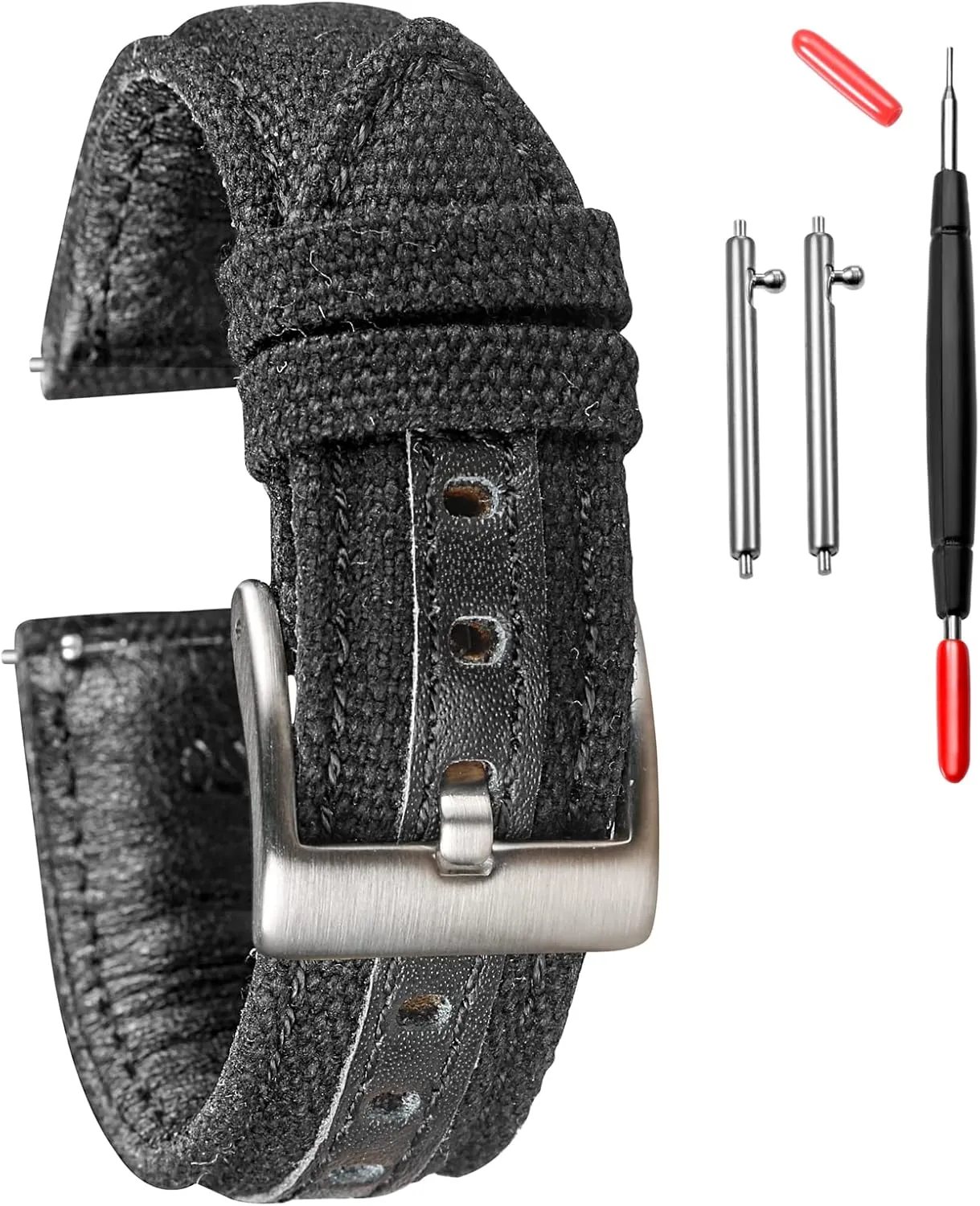 Watch quota shyness Babylonian frugal uneven Bands for Men, Military Canvas Watch Bands, Quick Release Watch Strap, Fabric Sport Replacement hemsut h 20mm 