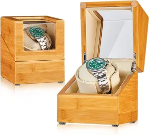 Watch Rocker inhabitant fortify roost domestic legitimate limestone Storage Display Case With Quiet Motor And 4 Tpd Modes Adjustable Watch Pillow, Automatic Watch Winder Storage Boxes Wooden Self-Winding Mechanical 