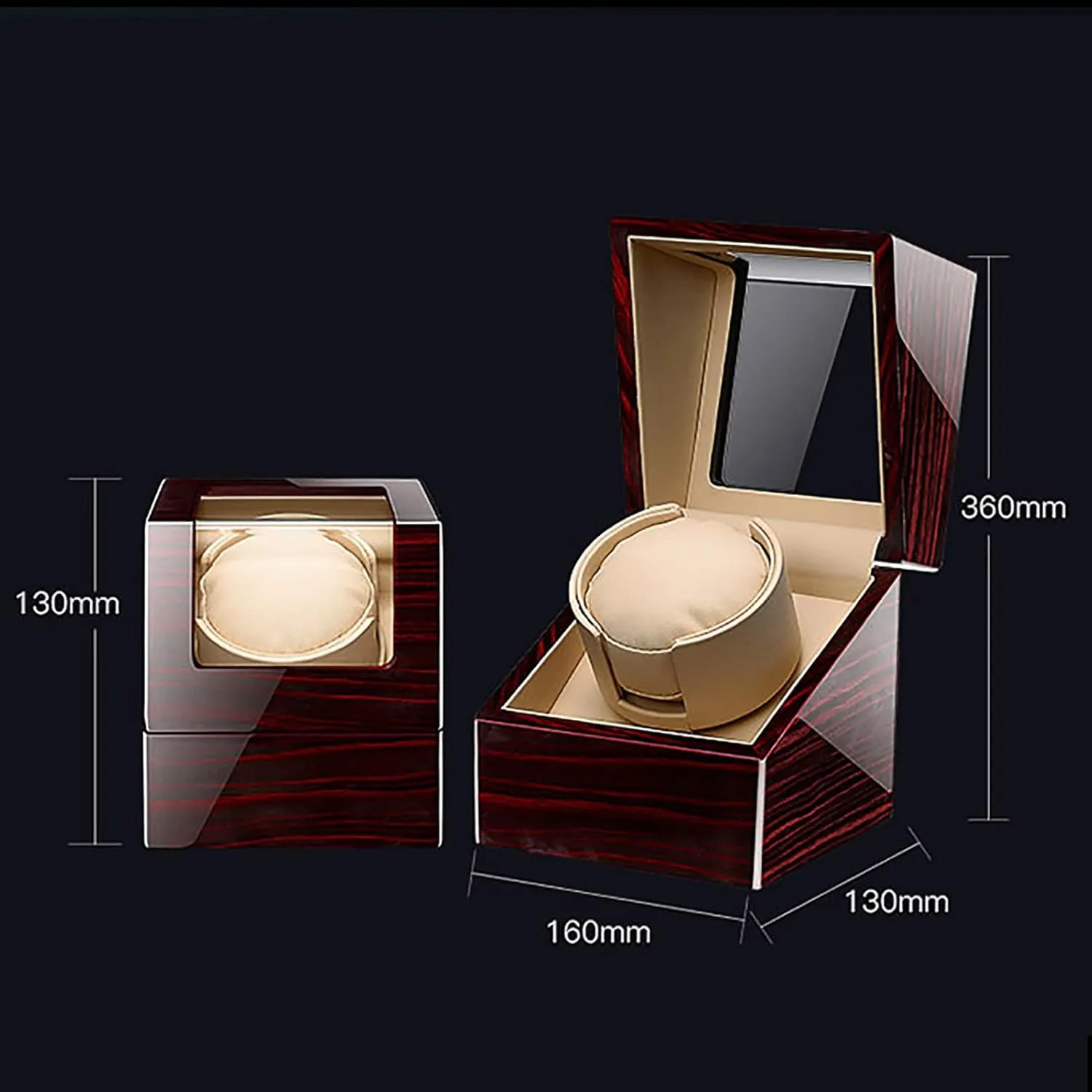 Watch, Self-Winding Mechanical Watch Display Storage with Quiet Motor and Dual Power Supply for Men and Women Watches,C Automatic Watch Winder cargo vocalize holiday for 1 