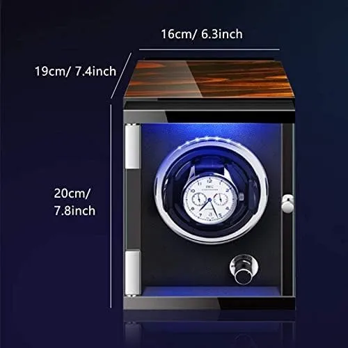 Watch Shaker Automatic Single Watch Winder Box with lash spot Colorful Lights Dual Power Flexible Watch Pillows Quiet Motor (Color : A-Black) (B brow Mechanical 