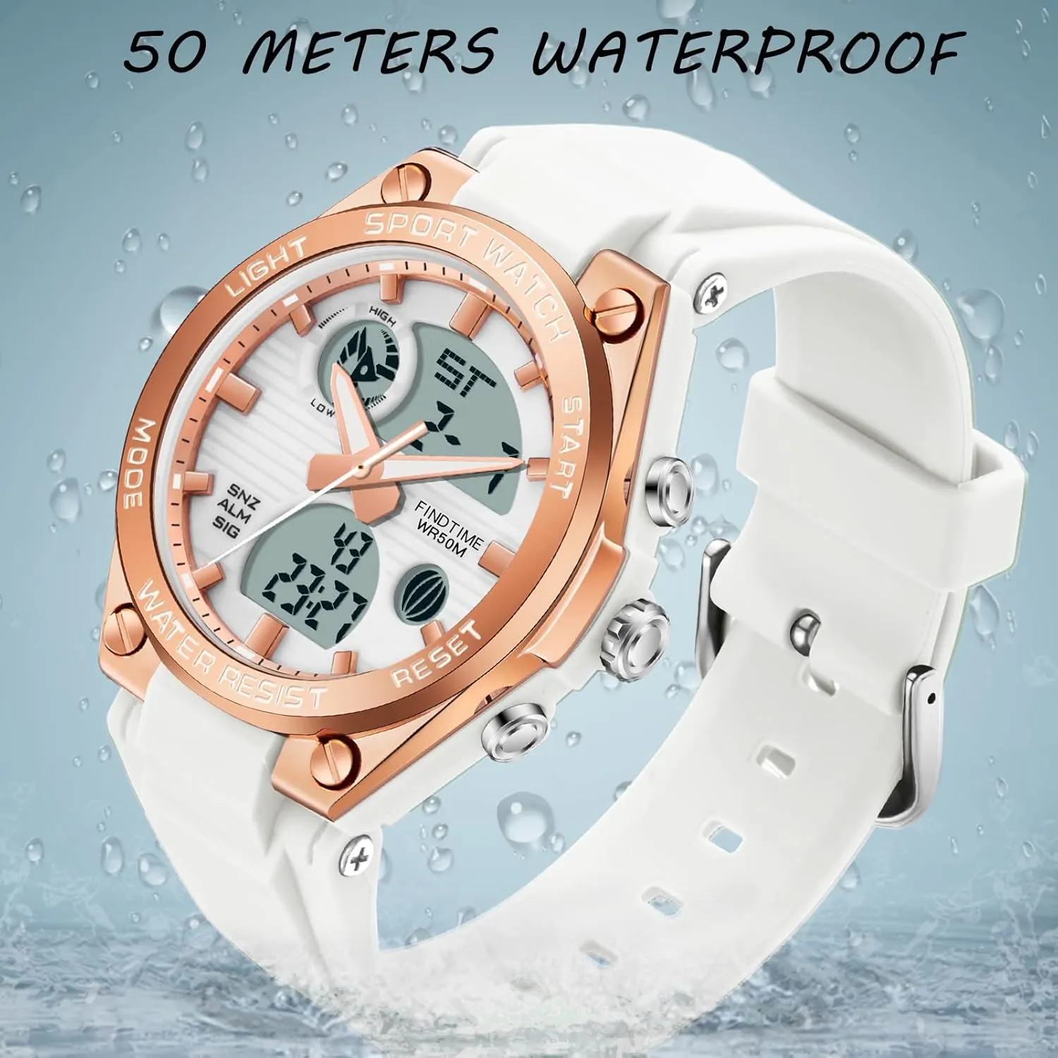 Watch Sport Waterproof Watch Analog Military Tactical Watches LED exhibition Backlight Alarm Stopwatch Wrist Watches findtime Womens Digital 