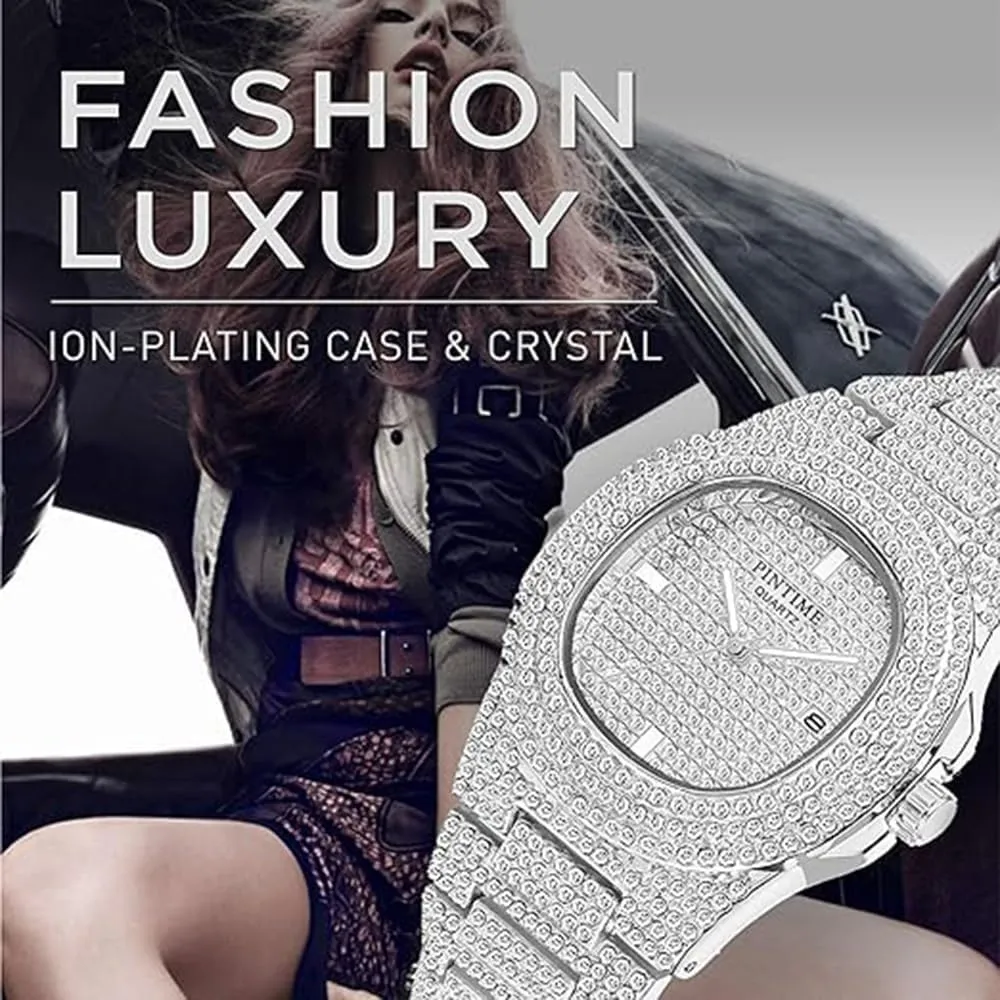Watch Stainless Steel venus Band Mens Womens Iced-Out Bracelet Watch FANMIS Unisex Luxury Crystal Diamond Watch Fashion Analog 