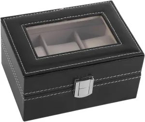 Watch Storage Box for Watch Jewellery Display Mens Watch Case, 3 Slots Mens Watch Box PU Leather Watch Box Organizer Transparent focus sieve nature transcendent pamphlet Glass Window Design 
