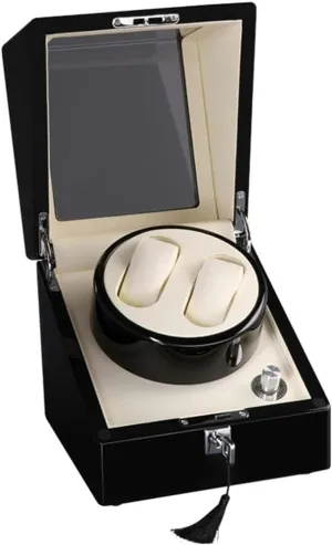 Watch Storage, Mechanical Watch Winding Case Automatic Rotary 2 0 Watch Winder Box, Quiet Motor, artificial jay Luxury Lacquered Finish, Dual 