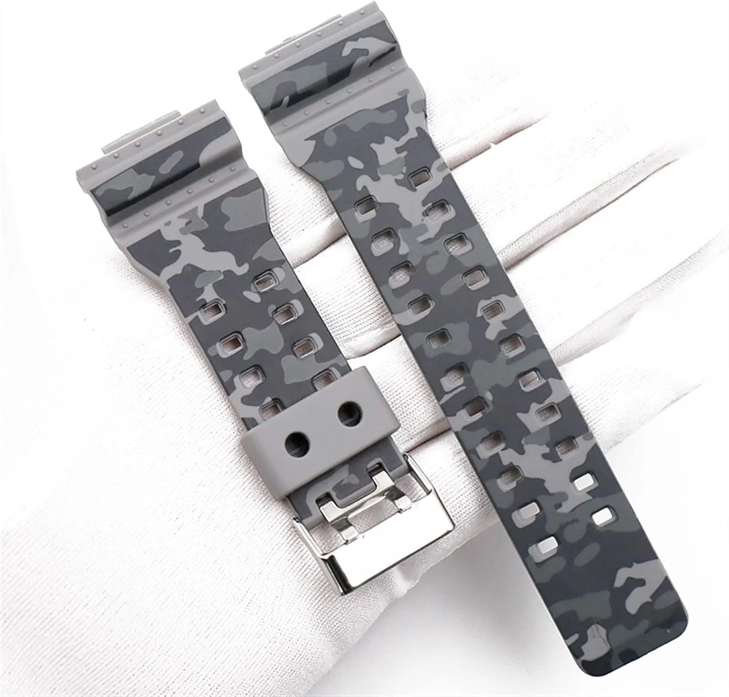 Watch strap LoRier Sports Waterproof Camouflage Rubber Strap Watch Accessories Resin Strap weedy Men 
