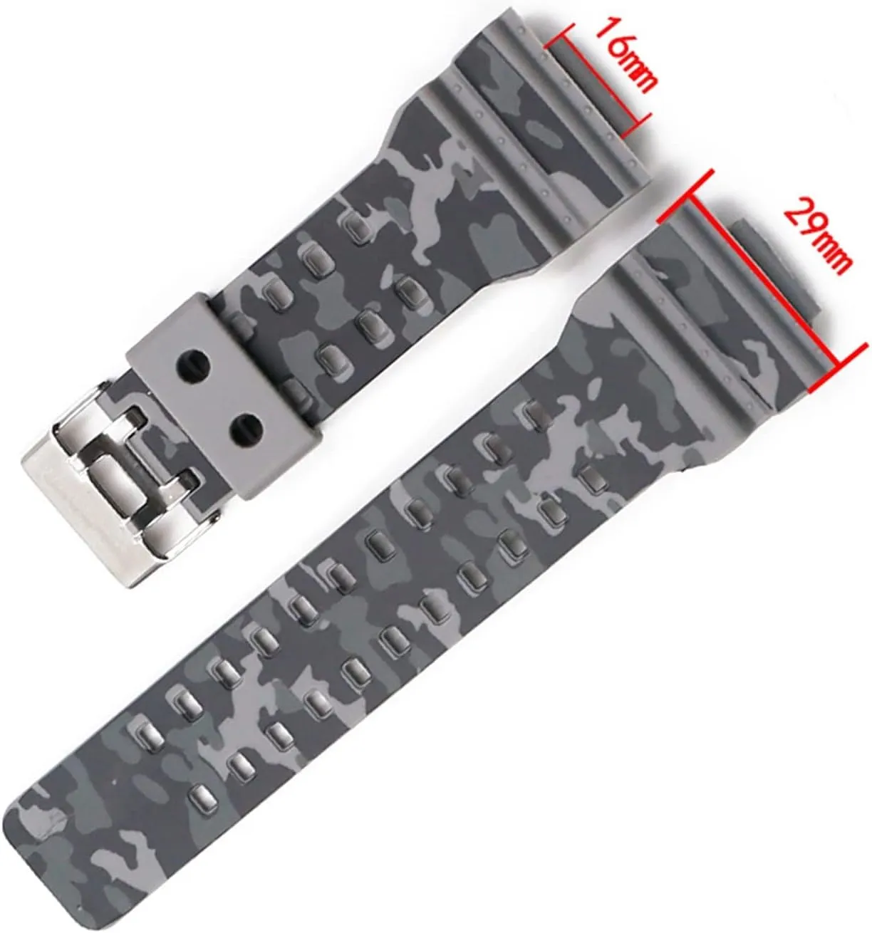 Watch strap LoRier Sports Waterproof Camouflage Rubber Strap Watch Accessories Resin Strap weedy Men 