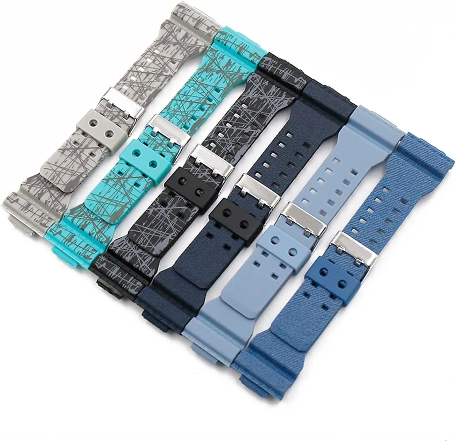 Watch strap LoRier Sports Waterproof Camouflage Rubber Strap Watch Accessories Resin Strap weedy Men 