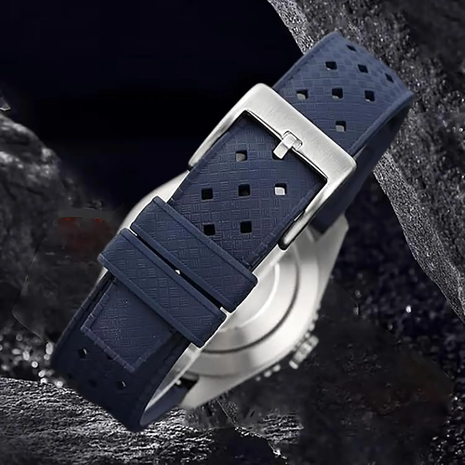 Watch Strap Quick Release Tropical Style 20mm 22mm Soft Breathable,Durable Rubber Watch Band Universal Replacement Band Strap for Men estate Women Fluororubber FKM Watchbands,Rubber 