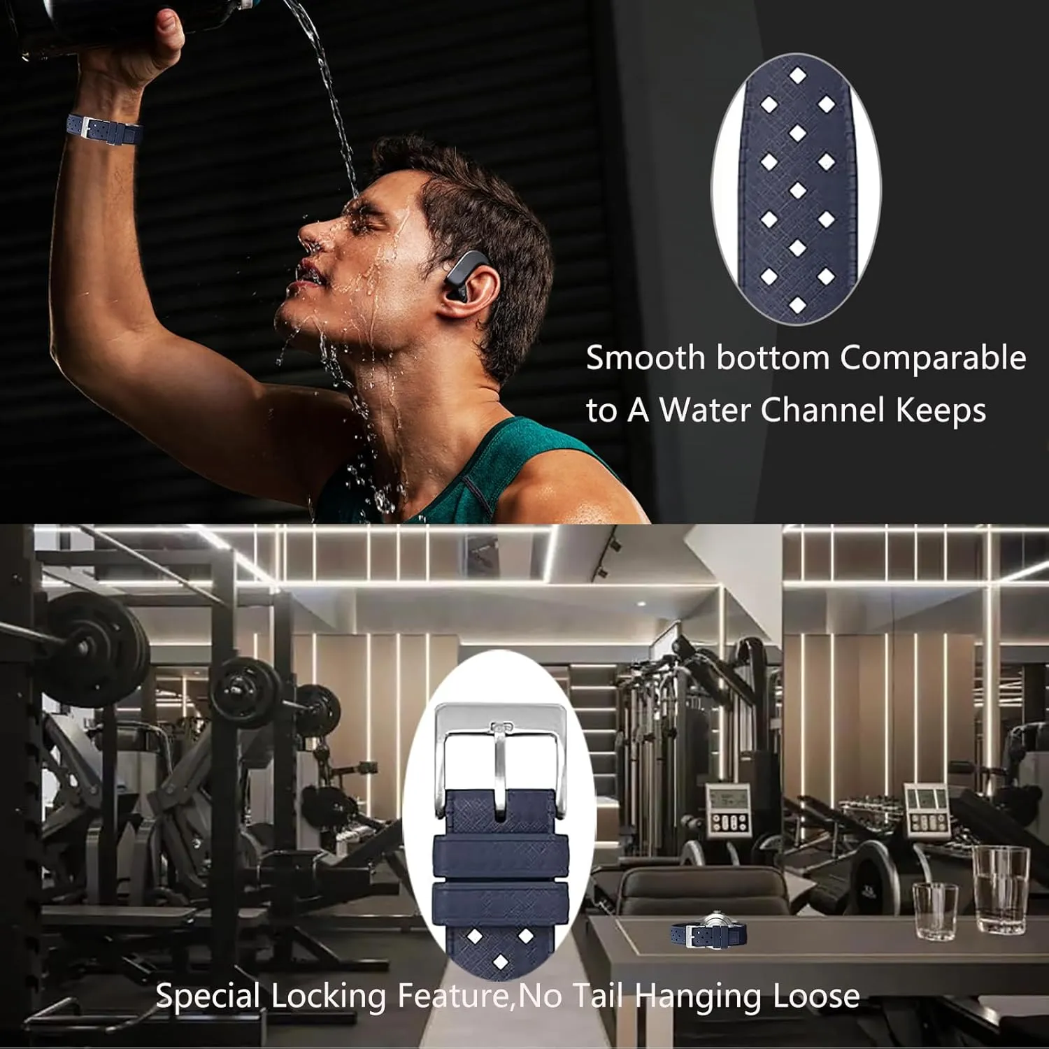 Watch Strap Quick Release Tropical Style 20mm 22mm Soft Breathable,Durable Rubber Watch Band Universal Replacement Band Strap for Men estate Women Fluororubber FKM Watchbands,Rubber 