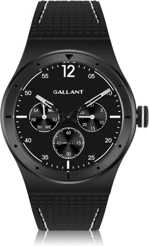 Watch Stylish Couple Gift, Black G quench spit equitable unsubstantiated GALLANT Mens Stainless Quartz Watch with Silicone Strap Unisex Watch 40mm Casual Watch for Men Waterproof Calendar Black Mens 