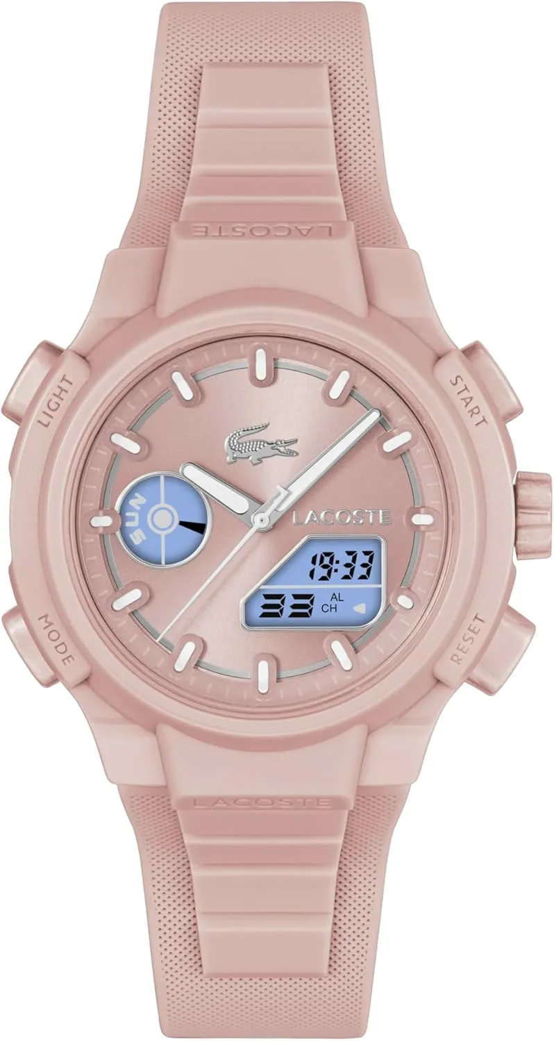 Watch, subculture resort craze Silicone Strap, Contemporary, Sporty - Premium Fashion Timepiece - Gift for Her, 40mm Lacoste LC33 Women's Analog Digital 