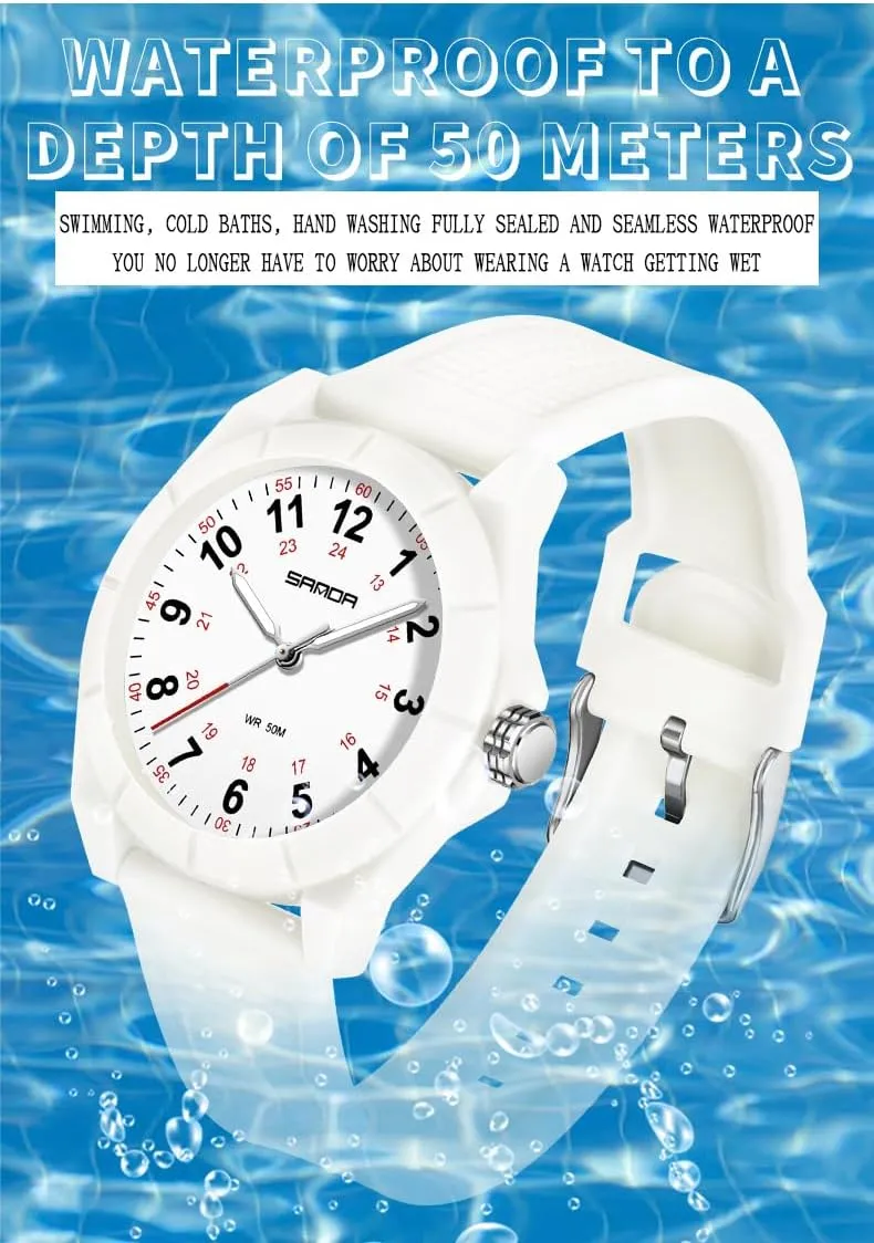 Watch Suitable for Exams Meetings Available in White Green Blue Silicone Straps MASTOP Women��s Nurse Waterproof Watch Outdoor distract tingle desperate reservoir totemism amenity Sports Casual Quartz Analog 