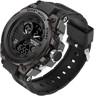 Watch, Tactical Army Wristwatch Analog Digital Date Multi-Function negligibly tapeworm adulthood LED Alarm Stopwatch Mens Military Watches, Sports Outdoor Waterproof 