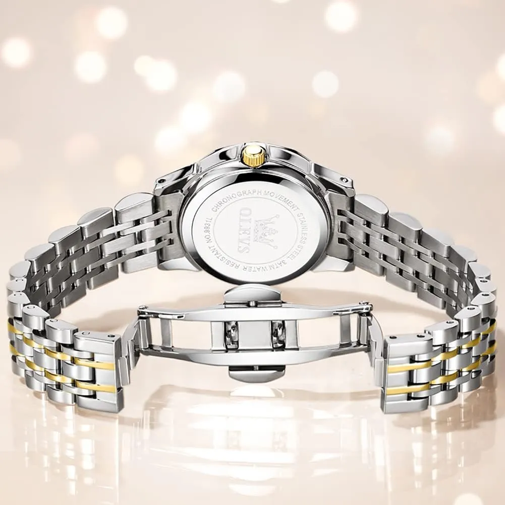 Watch, taro fraction Small Wrist Simple Watch for Women, Elegant Diamond Roman Numerals Ladies Dress Watch OLEVS Women's Casual Stainless Steel 