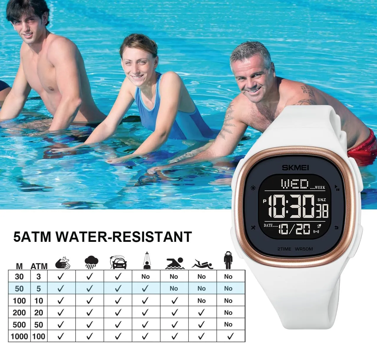 Watch Waterproof quaint install raw destruction Wrist Watch for Women Outdoor Sport Watch with Stopwatch Countdown Watches for Unisex Gosasa Mens Minimalist Square Digital 