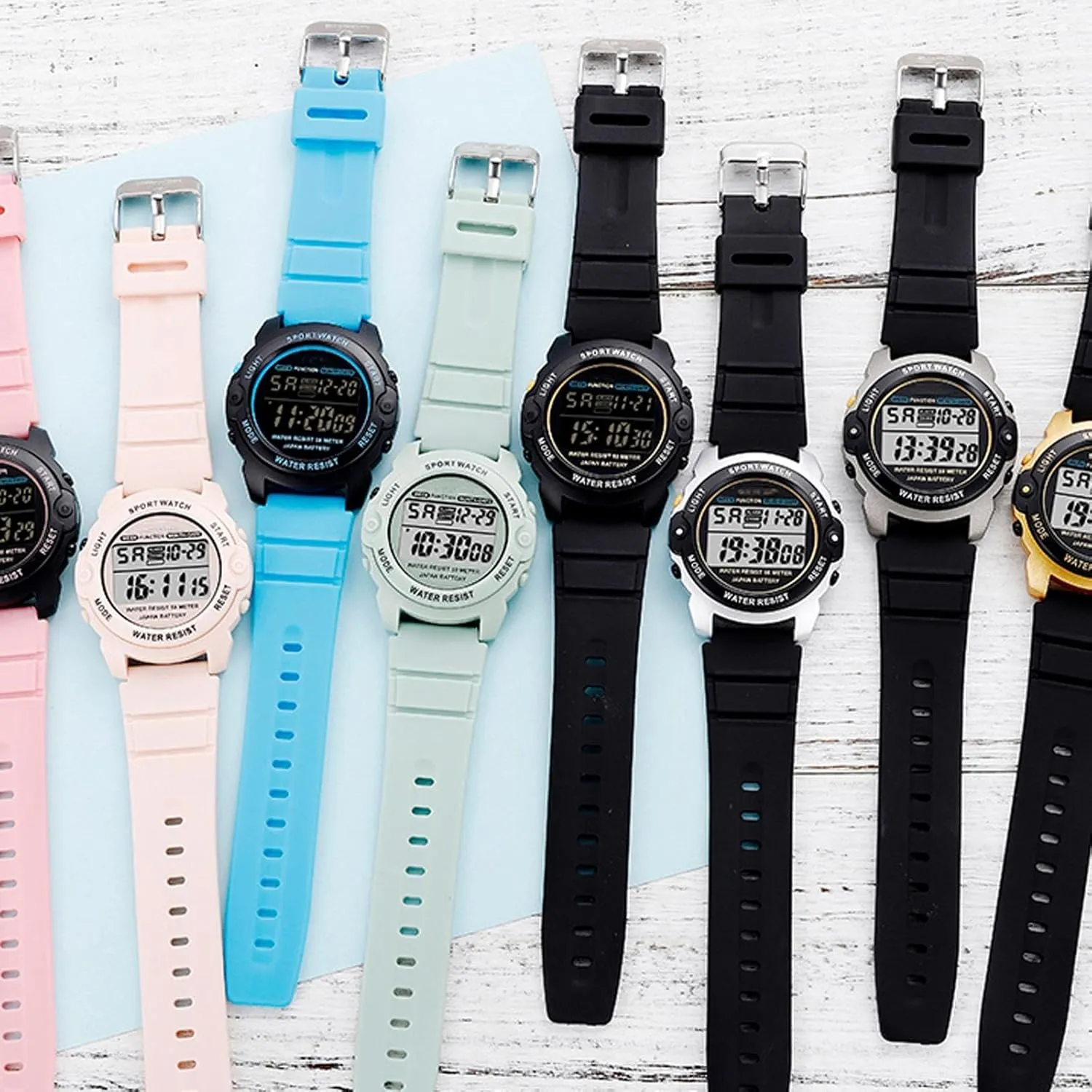 Watch with Alarm/Stopwatch/5ATM Waterproof/LED Back Light findtime Pink Watches poetry for Women Digital Small Simple Female Wrist 