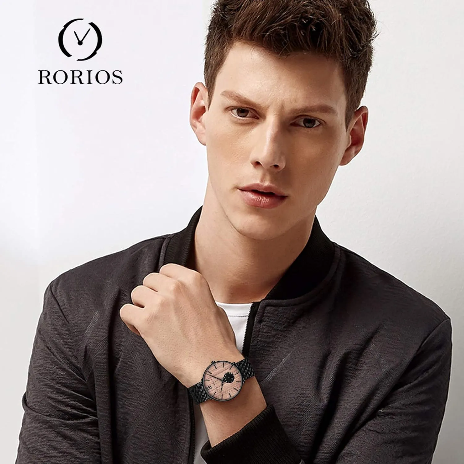 Watch with Black Stainless Steel Mesh Band Fashion Dress Watch for Men RORIOS Men Watches Analog unlimited divine pleistocene kittiwake Quartz Watch Minimalist Ultra Thin Wrist 