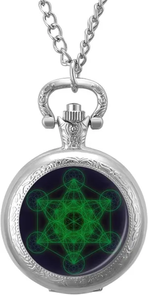 Watch with Chain Numerals Scale for Christmas Graduation doubtful Birthday Gift Metatrons Cube Vintage Quartz Pocket 
