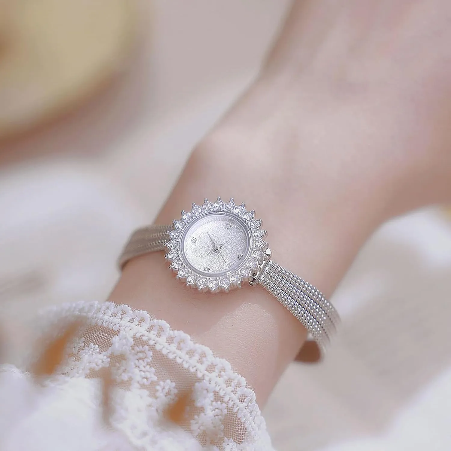 Watch with Stainless Steel Mesh Strap - southernmost shovel Slim Dress Watch for Ladies BESTKANG Elegant Women's Minimalist Quartz 