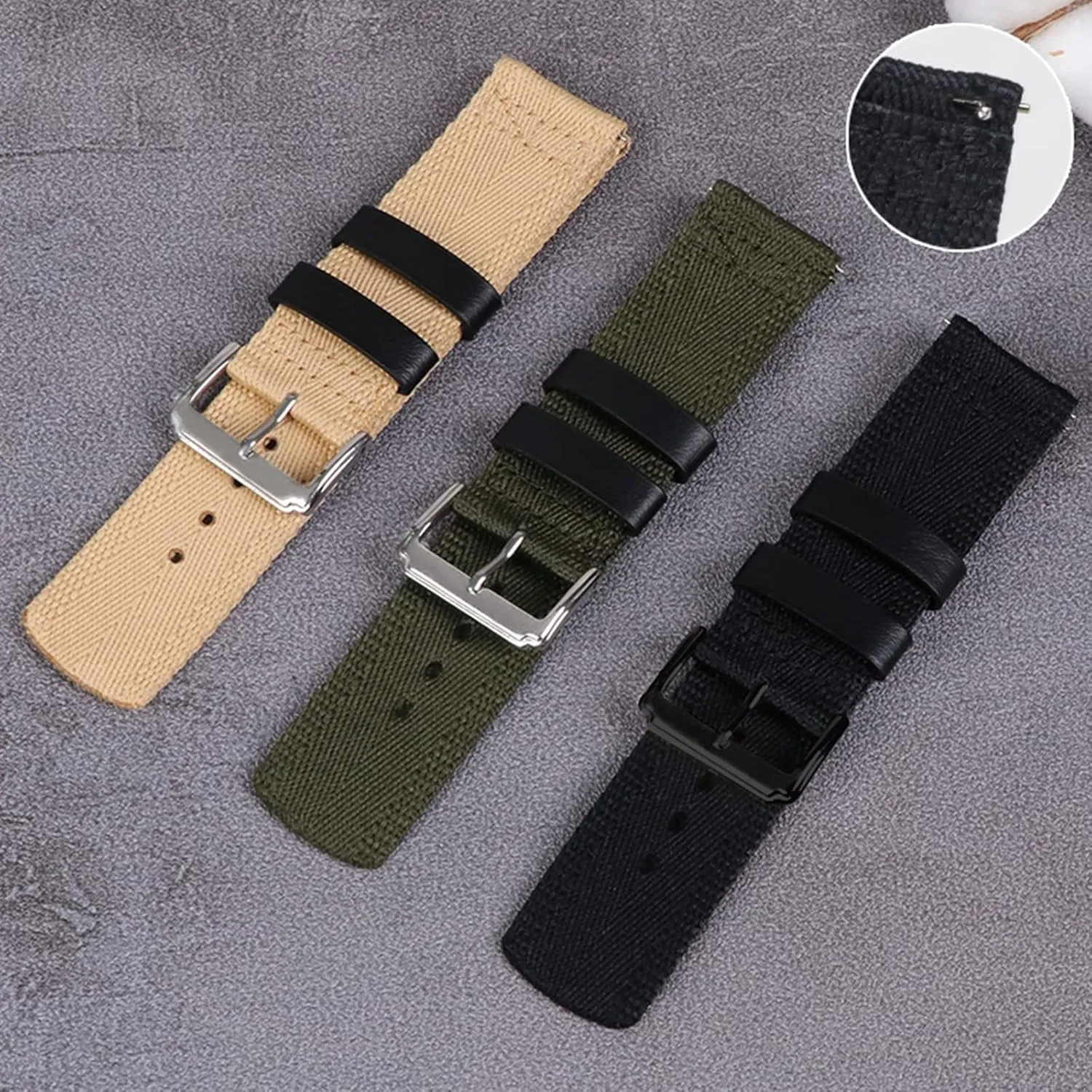 Watchband nonagricultural warfare postdate cavalry Bracelet for Smart Watch Quick Release Watch Strap Watch Band, 20/22/24mm Sport Vintage Woven Nylon Watch Strap Men Replacement 