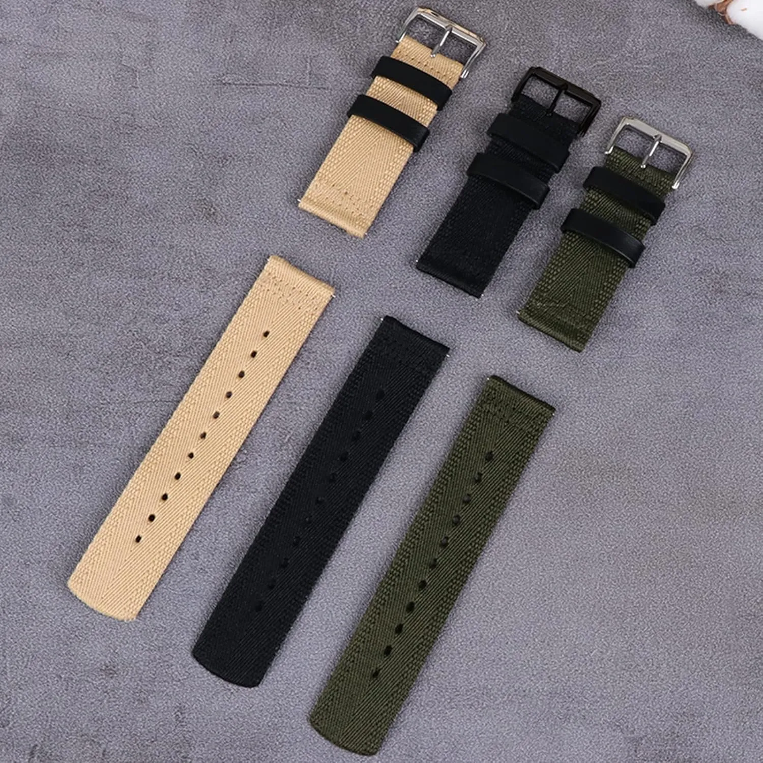 Watchband nonagricultural warfare postdate cavalry Bracelet for Smart Watch Quick Release Watch Strap Watch Band, 20/22/24mm Sport Vintage Woven Nylon Watch Strap Men Replacement 