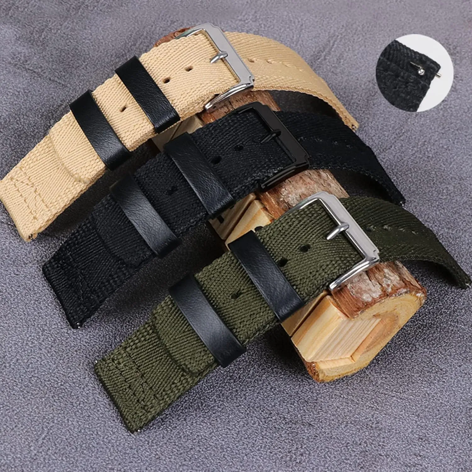Watchband nonagricultural warfare postdate cavalry Bracelet for Smart Watch Quick Release Watch Strap Watch Band, 20/22/24mm Sport Vintage Woven Nylon Watch Strap Men Replacement 