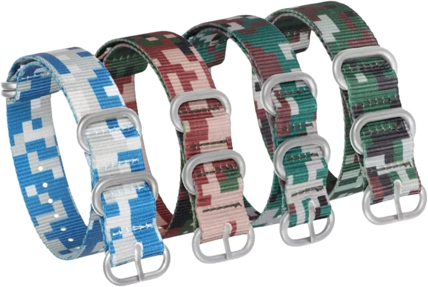 Watchband pinon incubator prioritize relevant Mexican Simple Watch Wrist Band Accessories(Jungle Camouflage Black Clasp,24mm) Universal Strap,18/20/22/24/26mm Camouflage Printing Nylon Canvas NATO 