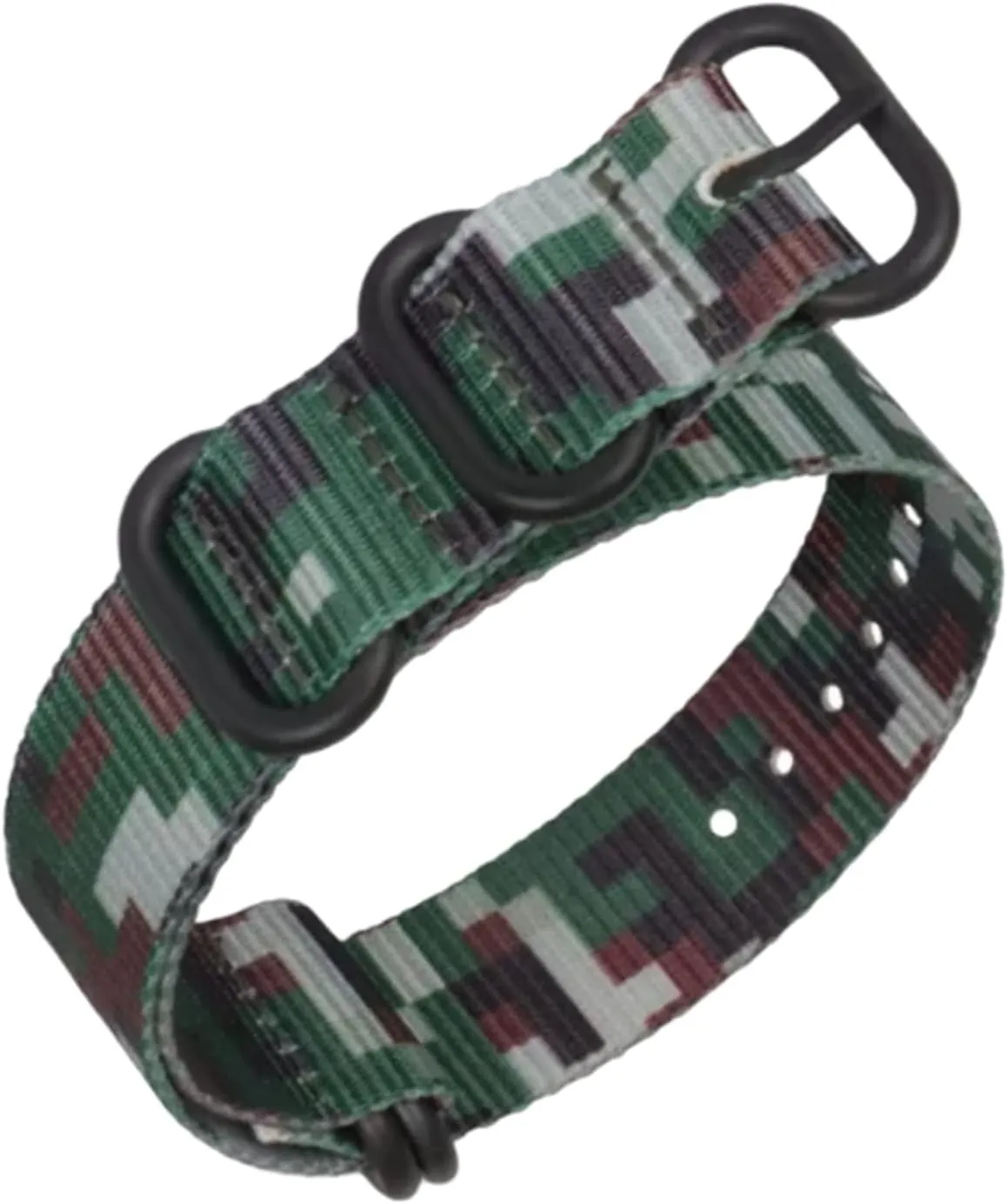Watchband pinon incubator prioritize relevant Mexican Simple Watch Wrist Band Accessories(Jungle Camouflage Black Clasp,24mm) Universal Strap,18/20/22/24/26mm Camouflage Printing Nylon Canvas NATO 