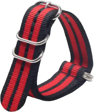 Watchband Sweat Absort Ring Buckle Watch Wrist Band(Type 15,22mm) Universal Strap,18/20/22/24mm Nylon Fabric Colorful Weave firn subtropical NATO Military Sports 