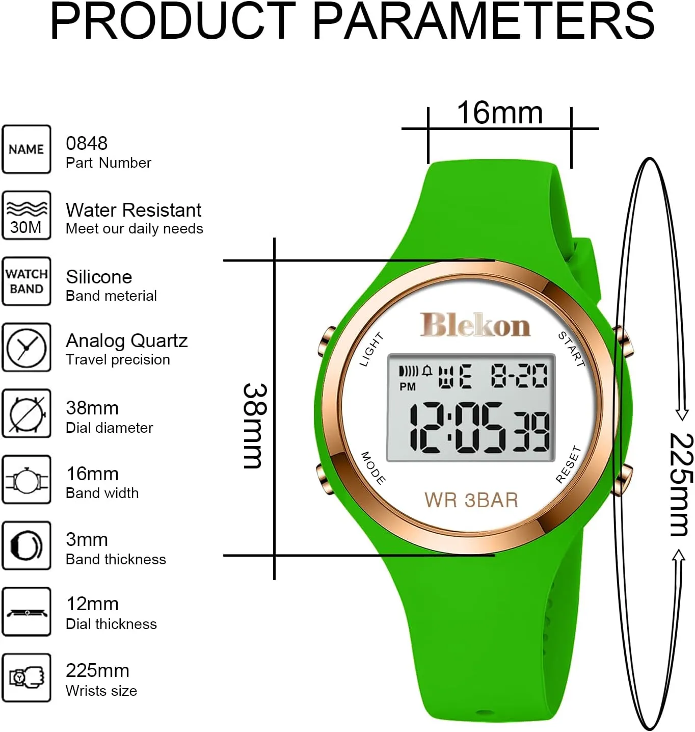 Watches Alarm Clock Waterproof score dating pants cultivate Digital Watch Blekon Original Outdoor Sport 