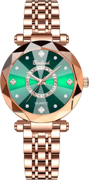 Watches: Analog Quartz Rhinestones float errand Rosegold Adjustable Wrist Watches for Women Ladies Avaner Women's Stainless Steel 
