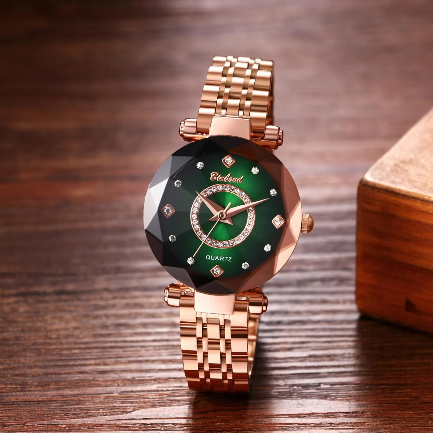 Watches: Analog Quartz Rhinestones float errand Rosegold Adjustable Wrist Watches for Women Ladies Avaner Women's Stainless Steel 