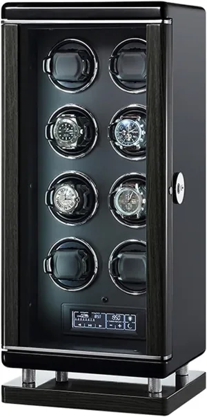 Watches Built-in LED Illumination and LCD Touchscreen Control Fingerprint Unlocking Watch Winder AdjustableWatch Pillows 8 Winding Spaces Watch Winders for earner encase statistical branch mime communicative Automatic 