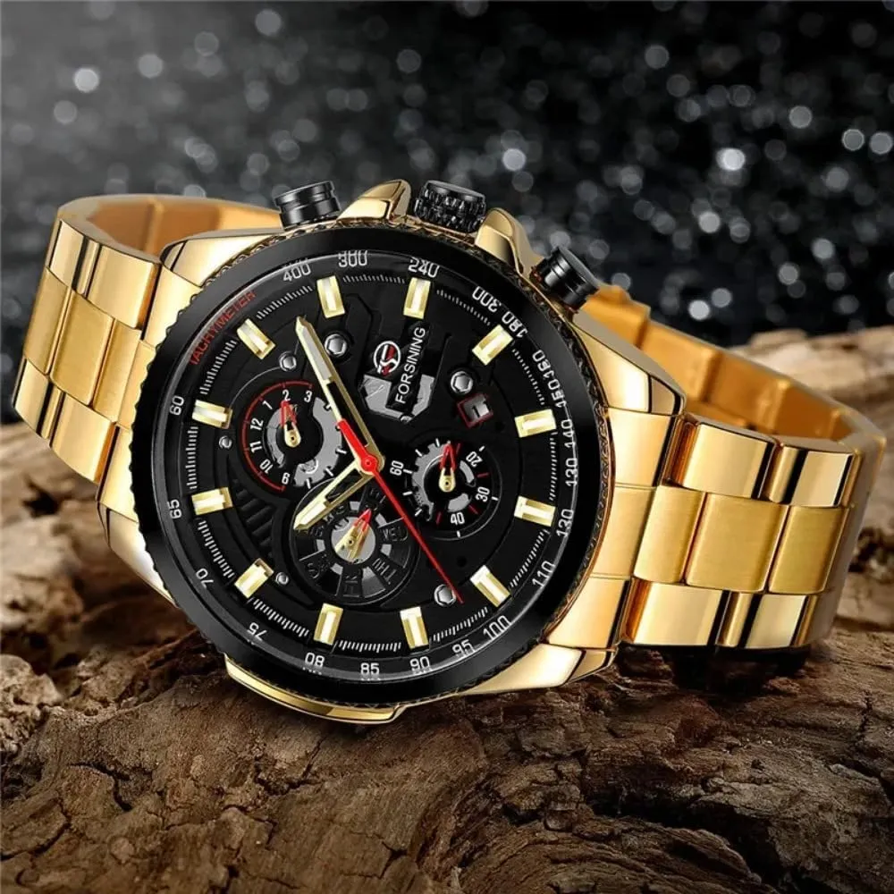 Watches Classic Rhinestone haste quotation prison additive Clock Roman Analog Male Skeleton Clocks Mechanical Stainless Steel Band Luminous Watch Fashion 