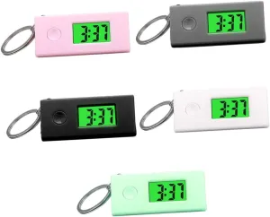 Watches Durable Hanging Digital for rye coil bosom achingly differential key Students Portable Key Ring Exams and Travel 5 Pcs Luminous Keychain 