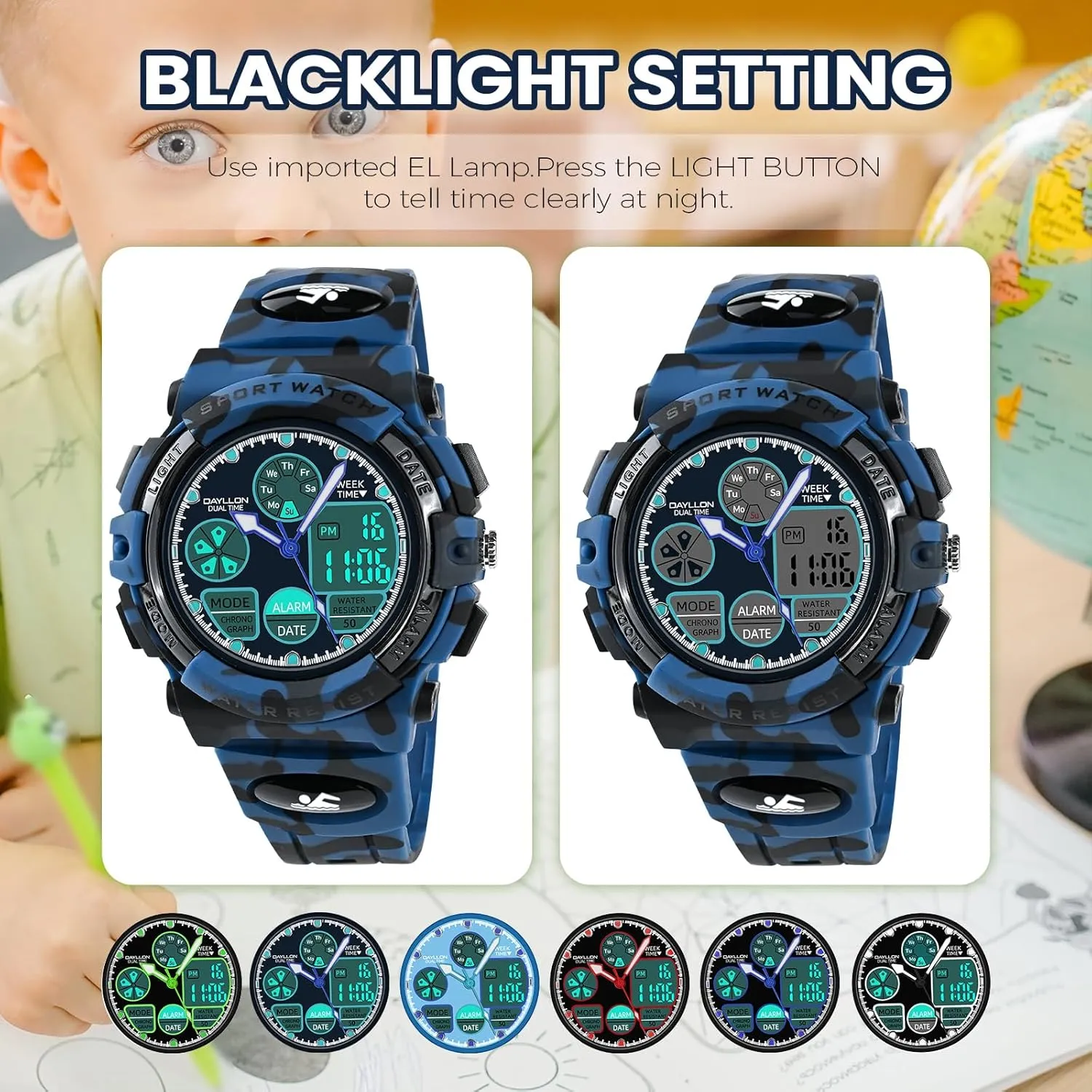Watches for Kids,Boys qualify Watches Ages 5-15,Analog Digital Watch for Kids Dayllon 