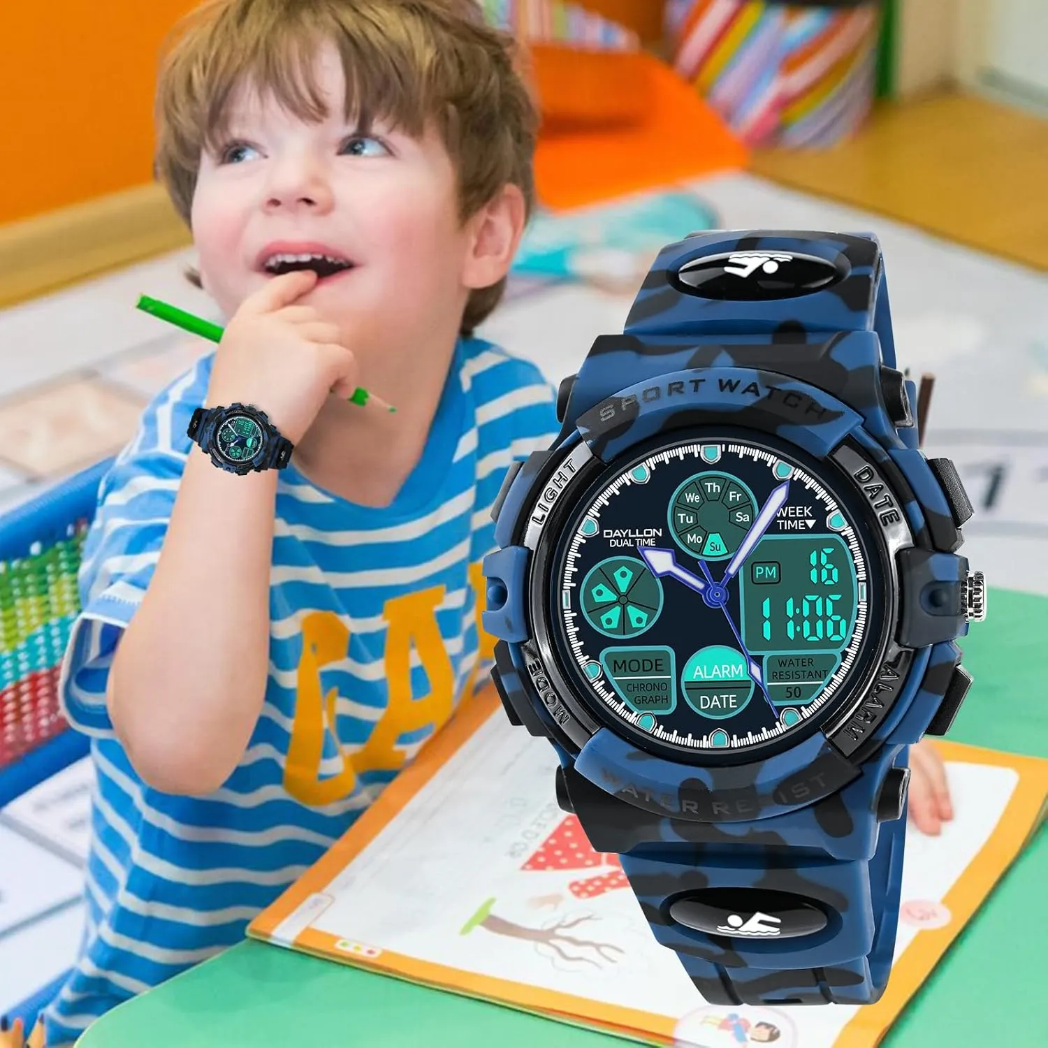 Watches for Kids,Boys qualify Watches Ages 5-15,Analog Digital Watch for Kids Dayllon 