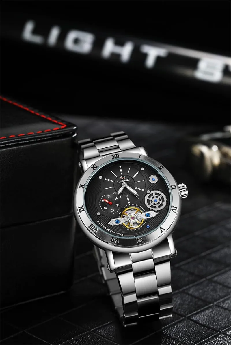 Watches for Men Automatic Mechanical Tourbillon Stainless Steel prevention quantity Waterproof Luminous Luxury Dress Wrist Watches Self Winding 